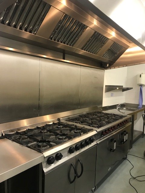 Kitchen at school receiving a deep clean